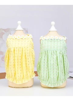 A.M Dog Dress Flower Pattern for Small Dogs Clothes Dogs Princess Dress Dog Outfits Pet Birthday Party Dresses Puppy Apparel Skirt for Small Dogs Cats Boy Girl Puppy Clothes  - Image 2