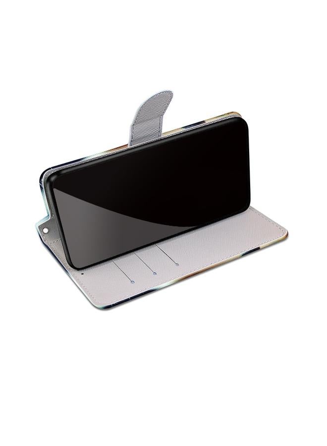 erorex Case For OPPO A93 5G / A93s 5G / A54 5G / A74 5G Coloured Drawing Cross Texture Horizontal Flip PU Leather Case with Holder & Card Slots & Wallet & Lanyard - Image 5