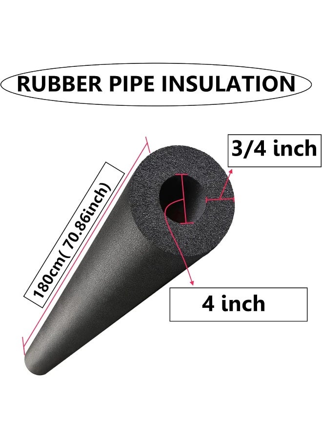 Poaker 180Cm Pipe Insulation Foam Tube Versatile Foam Sleeve For Plumbing Ac Units Guitar Stands Exercise Equipment And Roof Racks Black 4 Inch X 3/4 Inch - Image 2