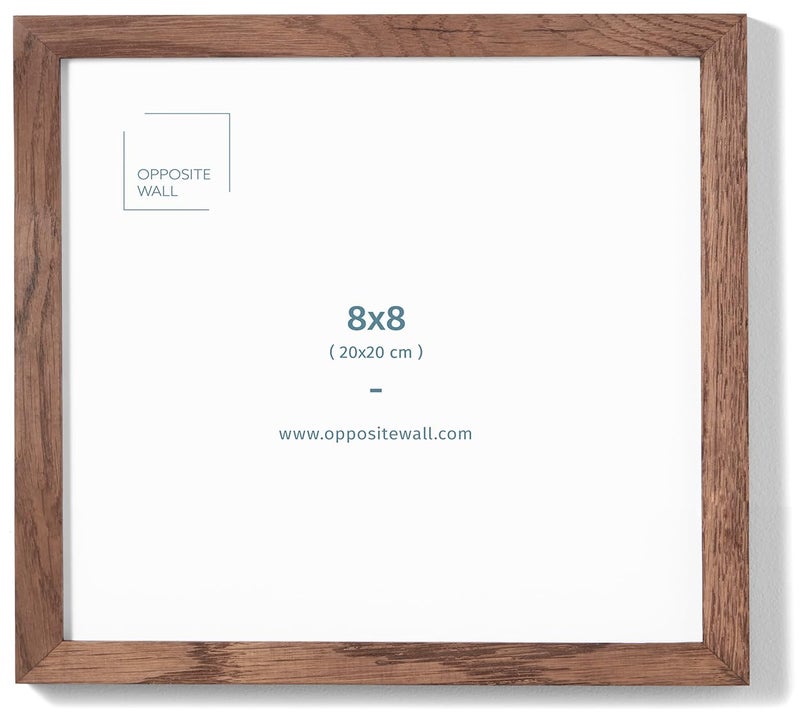 Opposite Wall - 8x8 in - Dark Solid Oak Wood Picture Frame - Lightweight  Versatile & Shatterproof - Wall Hanging Poster or Photo Frame - Wall Decor for Office  Gallery & Home - Image 1
