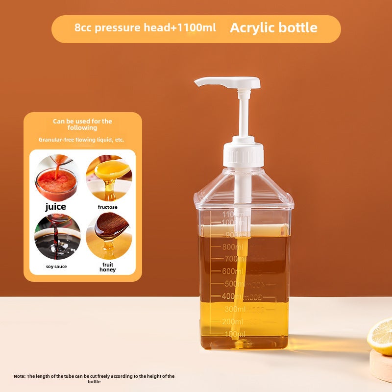 Manual Press Sugar Dispenser Large Capacity Milk Tea Shop [PC] 8cc +1100ml acrylic bottle body 