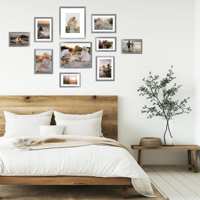 JCJMY JCJMY 10 Packs Picture Frames Collage Wall Decor for Wall Hanging or Tabletop  8x10  5x7  4x6 Multi Sizes Photo Frames  Collage Picture Frames for Family Wall Decor  Gallery Wall Frame Set  Silver  - Image 2