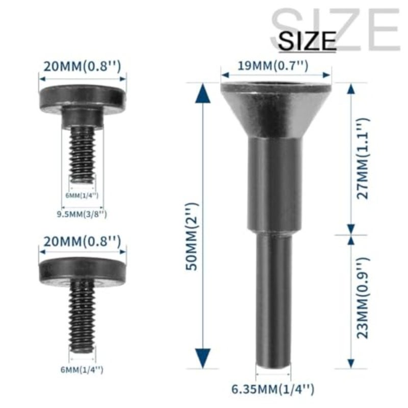 2 حزمة قطع عجلة تصاعد مغزل 3/8 "و 1/4" ثقب أربور مع 1/4 "، جذع رمح لملحقات مطحنة القالب أداة الحفر الدوارة - Image 2