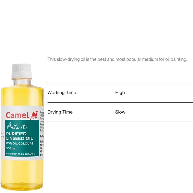 Camel Linseed Oil, Used in Oil Painting (500 ml) - Image 4