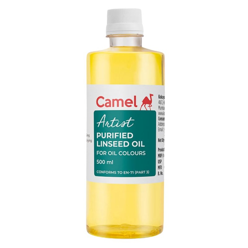 Camel Linseed Oil, Used in Oil Painting (500 ml) - Image 1