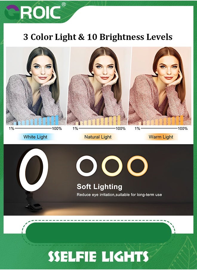 GROIC Video Conference Lighting Kit, 300k-7000K Dimmable Led Ring Light Clip on Laptop Monitor for Webcam Lighting/Zoom Calls/Remote Working/Self Broadcasting and Live Streaming/YouTube Video/TikTok  - Image 3