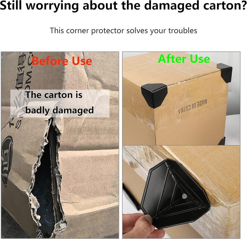 GELRHONR GELRHONR 50pcs Carton Packing Corner Guard Frame Corner Protectors60mm Heavy Duty Packaging Plastic Protector and AntiCollision for Express Box PackagingFurniture and Other Products Packaging  - Image 2