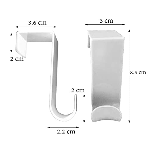 1st Choice Over The Door Hooks 4 Pcs, Z-Shaped Door Hanger Hook Reversible Sturdy Over Door Hooks Fits The 1 3/8” and 1 3/4” Door Widths, Plastic Door Hook Hanger, Towels,White - Image 2