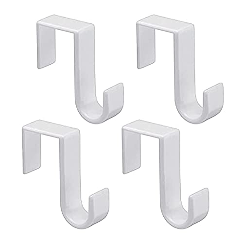 1st Choice Over The Door Hooks 4 Pcs, Z-Shaped Door Hanger Hook Reversible Sturdy Over Door Hooks Fits The 1 3/8” and 1 3/4” Door Widths, Plastic Door Hook Hanger, Towels,White - Image 1