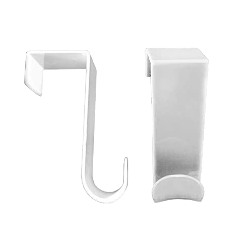 1st Choice Over The Door Hooks 4 Pcs, Z-Shaped Door Hanger Hook Reversible Sturdy Over Door Hooks Fits The 1 3/8” and 1 3/4” Door Widths, Plastic Door Hook Hanger, Towels,White - Image 3