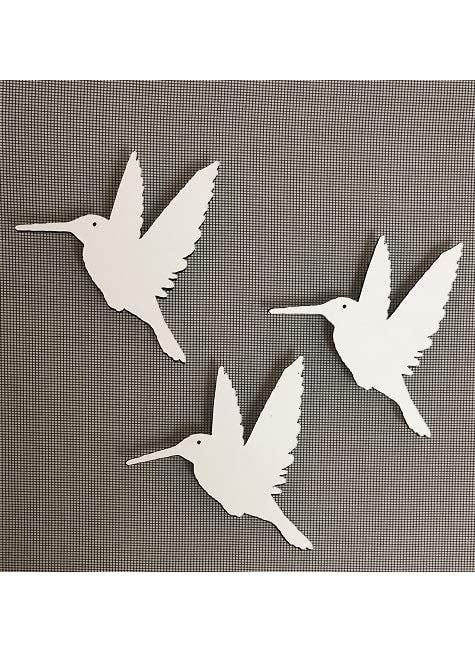 DCentral DCentral Three Hummingbirds Flexible Vinyl Screen Magnets DoubleSided WhiteEasier to See Helps Stop Walking into Screens Covers Tears for NonRETRACTABLES Decorative Size W 44 x L 45 ea 