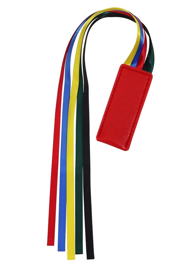 PPhtony Bible Ribbon Bookmark Artificial Leather Multiple Page Marker with 5 Color Ribbons for Book Lover Reader Teacher Student Christmas Gift (Red) - Image 1