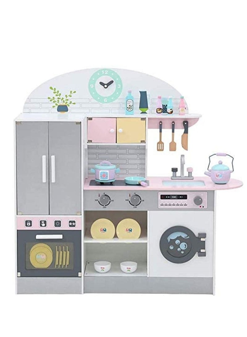 XIANGYU Large Wooden Kitchen With Kitchen Accessories, Oven, And Refrigerator For Boys and Girls - Image 2