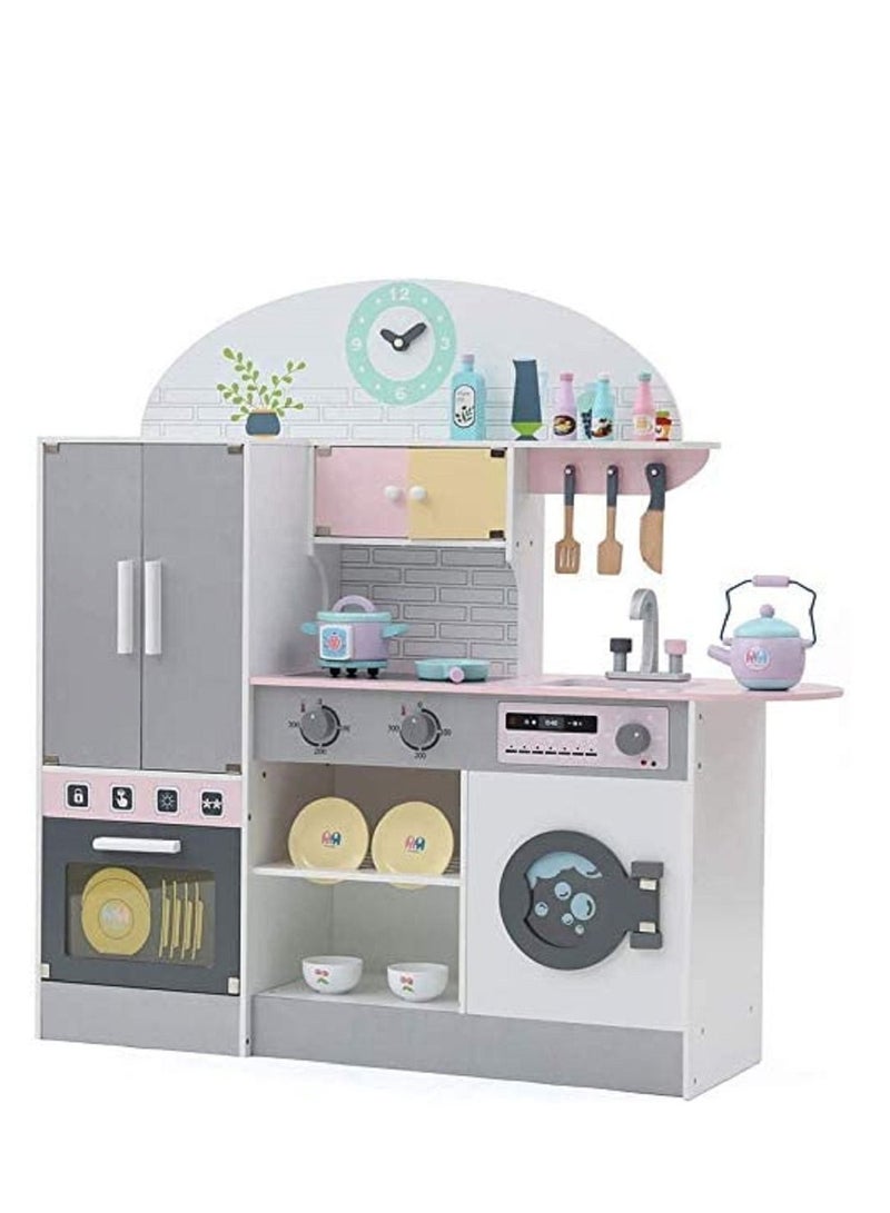 XIANGYU Large Wooden Kitchen With Kitchen Accessories, Oven, And Refrigerator For Boys and Girls - Image 3