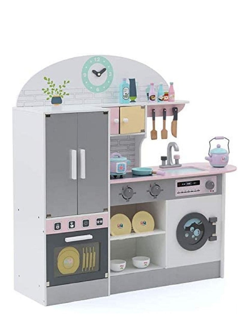 XIANGYU Large Wooden Kitchen With Kitchen Accessories, Oven, And Refrigerator For Boys and Girls - Image 1