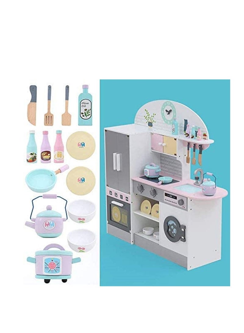 XIANGYU Large Wooden Kitchen With Kitchen Accessories, Oven, And Refrigerator For Boys and Girls - Image 5