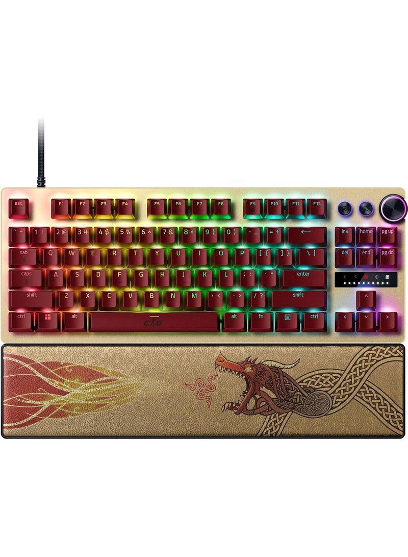 أسوس لوحة مفاتيح الألعاب Razer Huntsman V3 Pro TKL إصدار Counter-Strike 2، مفاتيح بصرية تناظرية، ضغط سريع، تفعيل قابل للتعديل، مفاتيح وسائط، أغطية مفاتيح PBT، ذهبية | RZ03-04982100-R3M1 - Image 1
