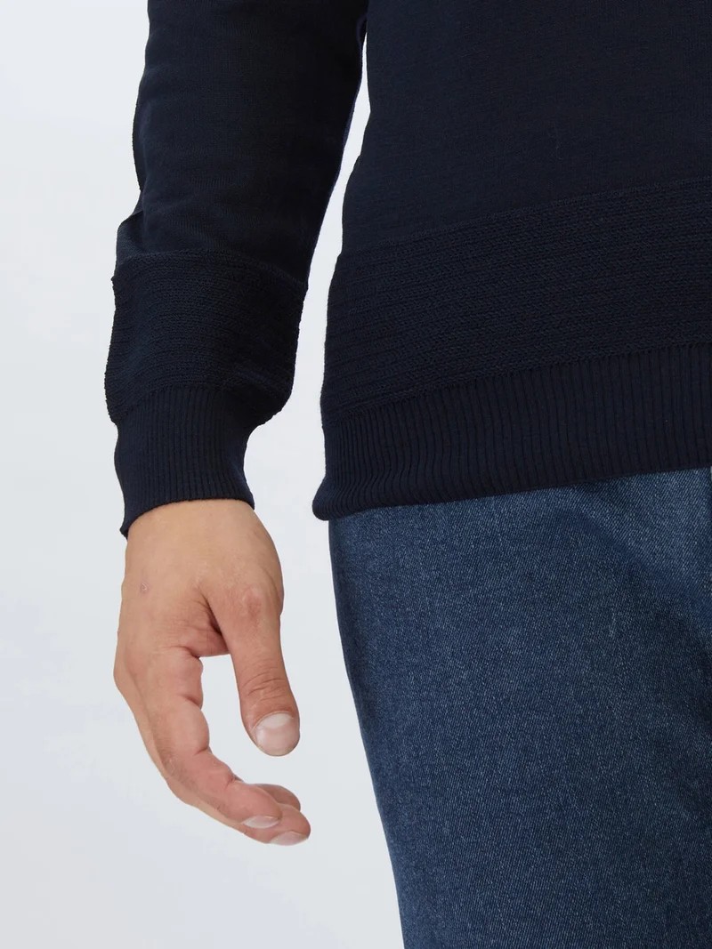 كيب Navy Blue Full Turtleneck Wool Blend Sweater