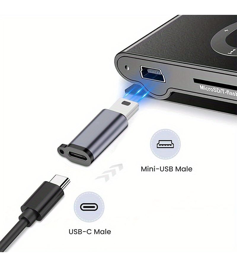 2 Pack Micro USB Female to Type C Male Adapter Aluminum 480Mbps for Camera - Image 5