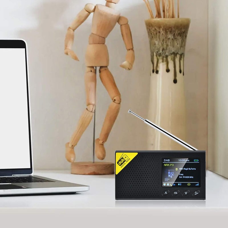 OUNA راديو الرقمي DAB وFM مع BT، راديو رقمي محمول قابل لإعادة الشحن لاسلكي مستقبل DAB+FM مع نظام صوت ستيريو، شاشة LCD، متعدد اللغات - Image 2