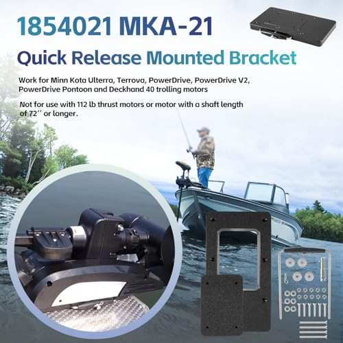 Sunluway For Minn Kota 1854021 Quick Release Bracket MKA-21 fits Ulterra, Terrova, Deckhand 40, PowerDrive, PowerDrive V2 /Pontoon Trolling Motors, For Minn Kota Trolling Motor Mounting Bracket - Image 2