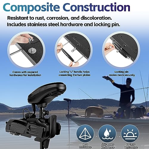 Sunluway For Minn Kota 1854021 Quick Release Bracket MKA-21 fits Ulterra, Terrova, Deckhand 40, PowerDrive, PowerDrive V2 /Pontoon Trolling Motors, For Minn Kota Trolling Motor Mounting Bracket - Image 4