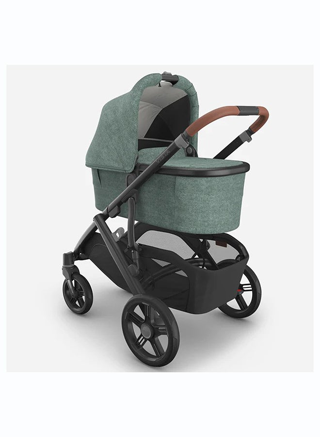 UPPAbaby Vista V3 Stroller Gwen Green Mélange Carbon Frame Saddle Leather - Image 2