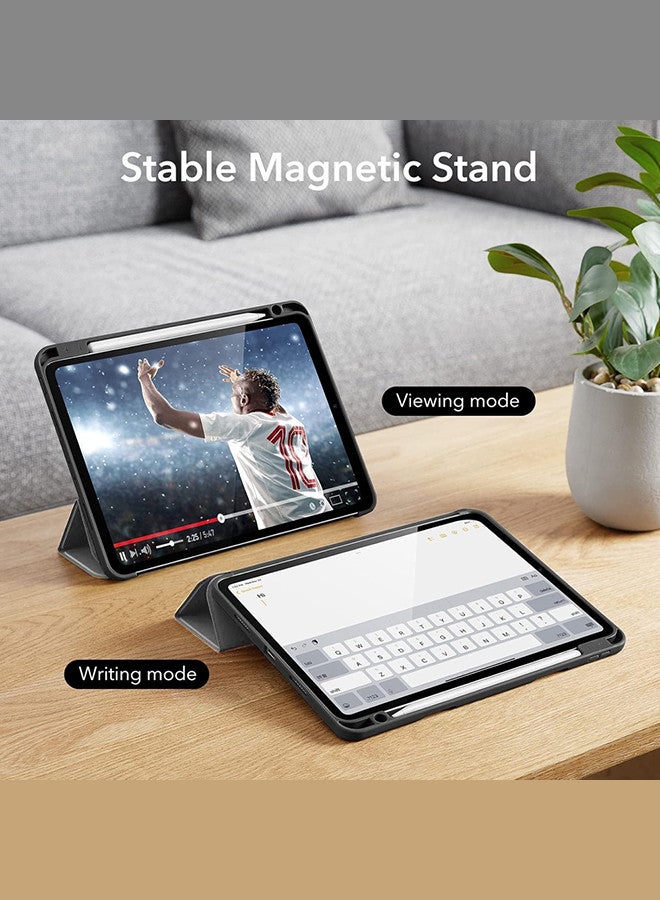 MARGOUN (for iPad Air 4 / 5 / 6) Folio Case Lightweight Slim Leather Cover with Pen Slot Shockproof Back Stand Cover Auto Wake/Sleep Grey - Image 3