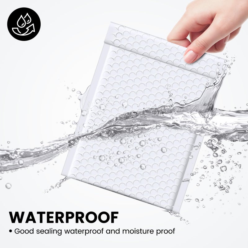Fuxury Bubble Mailer 6x10" 100 Pack White Bubble Mailers Usable Size 6x9" Self Seal Padded Mailing Envelopes Opaque Bubble Padded Mailer for Small Business Mailing Jewelry Makeup Small Items - Image 4