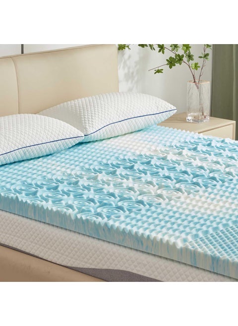 SINWEEK 2 Inch Memory Foam Mattress Topper Twin XL Twin Extra Long Mattress Pads for College Dorm Single Bed Pressure Relieve CertiPURUS Certified 39x80 Inches Blue