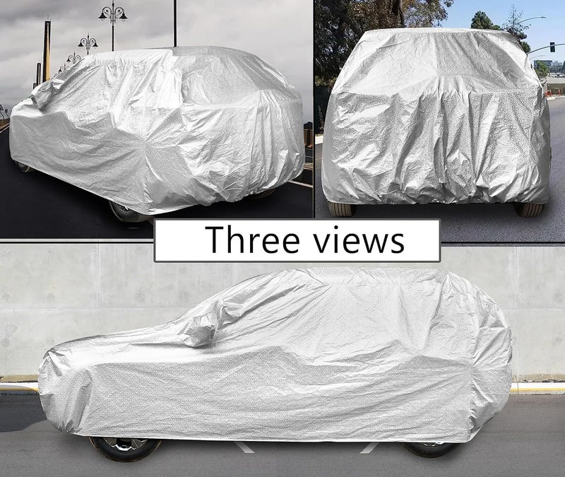 Auto Hub Waterproof Car Cover Compatible with Citroen Basalt with Mirror Pocket, Soft Cotton Lining, Waterproof Basalt Car Cover- Metallic Silver - Image 3