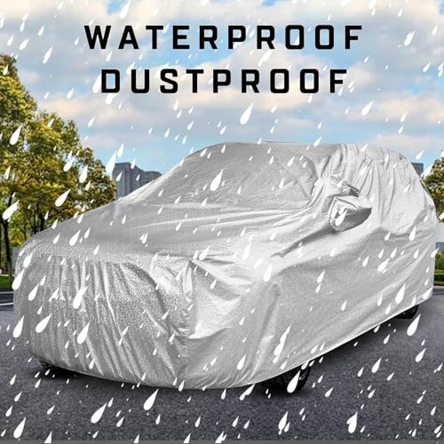 Auto Hub Waterproof Car Cover Compatible with Citroen Basalt with Mirror Pocket, Soft Cotton Lining, Waterproof Basalt Car Cover- Metallic Silver - Image 2