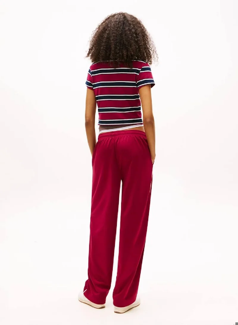 TOMMY JEANS Lavish Cerise Tommy Badge Interlock Knit Relaxed Joggers for Women | Best Price UAE