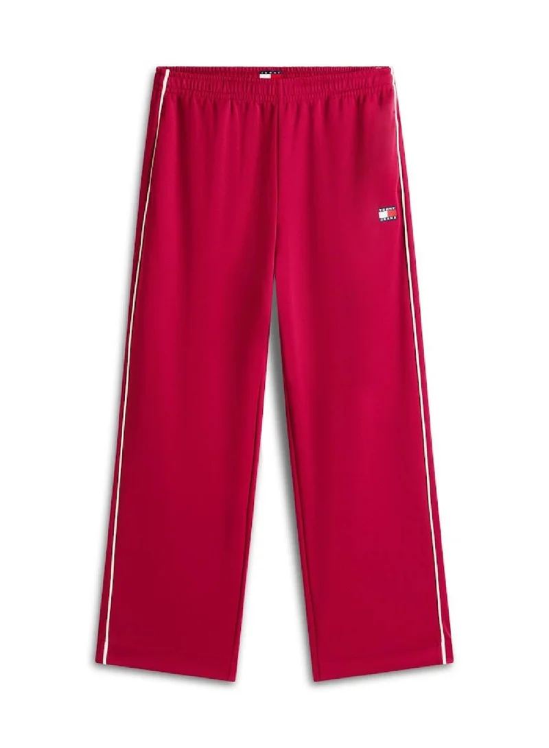 TOMMY JEANS Lavish Cerise Tommy Badge Interlock Knit Relaxed Joggers for Women | Best Price UAE