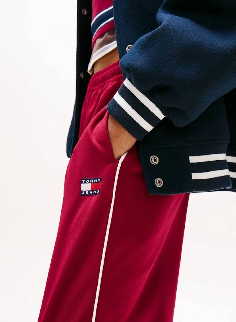 TOMMY JEANS Lavish Cerise Tommy Badge Interlock Knit Relaxed Joggers for Women | Best Price UAE