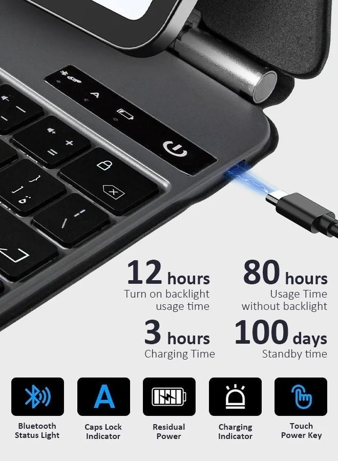 San Yi Wireless Magic Keyboard for iPad Arabic + English, black，compatible with iPad Pro 11 Inch (1st/2nd/3rd/3rd/4th Gen), iPad Air 11 Inch(M3, 2025), iPad Air 11 Inch(M2, 2024), iPad Air 5th Gen(2022) 10.9 inch, iPad Air 4th Gen(2020) 10.9 inch. Models: A3266, A3267, A3270, A2902, A2903, A2904, A2435, A2759, A2761, A2762, A2377, A2301, A2459, A2460, A2228, A2068, A2231, A1980, A2013, A1934, A1979, A2588, A2589, A2591, A2072, A2316, A2324, A2325. - Image 4