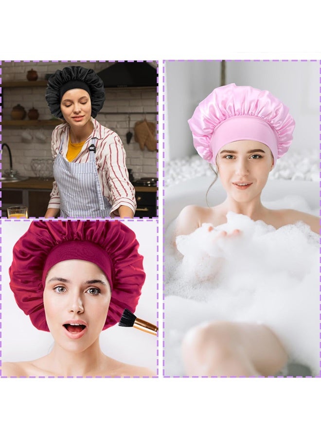 4-Piece Large Satin Sleeping Cap for Women Braided Curly Hair - Image 3