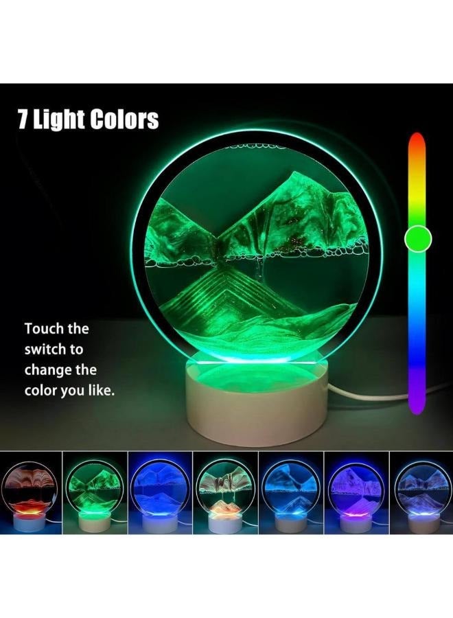 3D Hourglass LED Sand Lamp Moving Sand Art Frame RGB Home Decoration Desk Lamp - Image 3