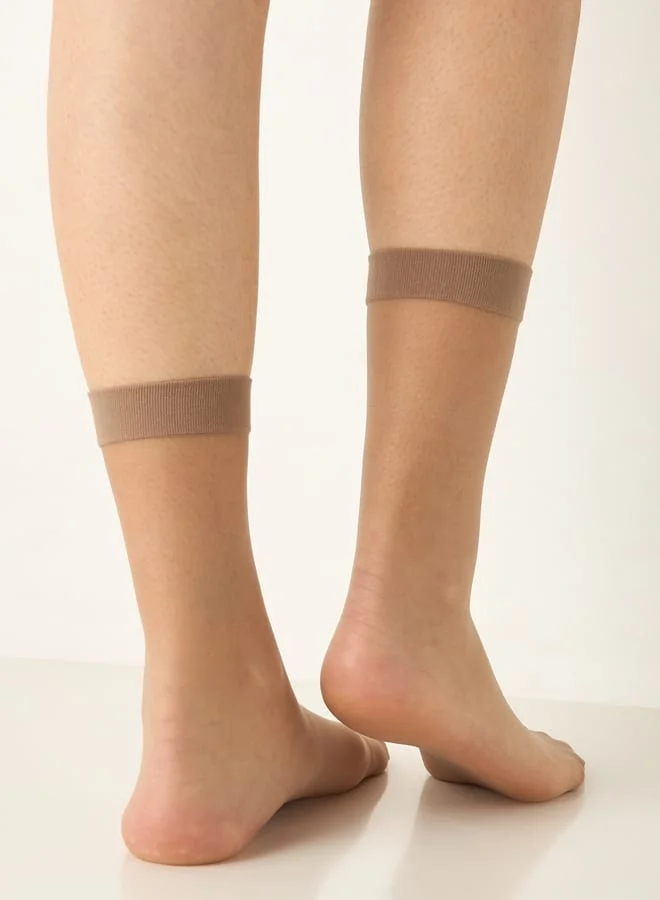 Celeste Solid Ankle Length Socks with Elasticated Waistband