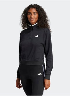 Adidas Essentials Color Pop French Terry Crop Quarter-Zip Track Jacket  - Image 1