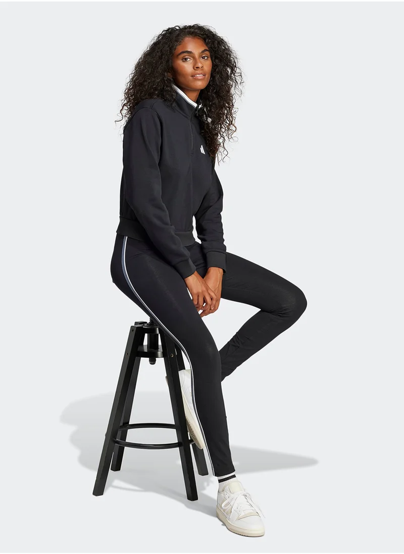 Adidas Essentials Color Pop French Terry Crop Quarter-Zip Track Jacket