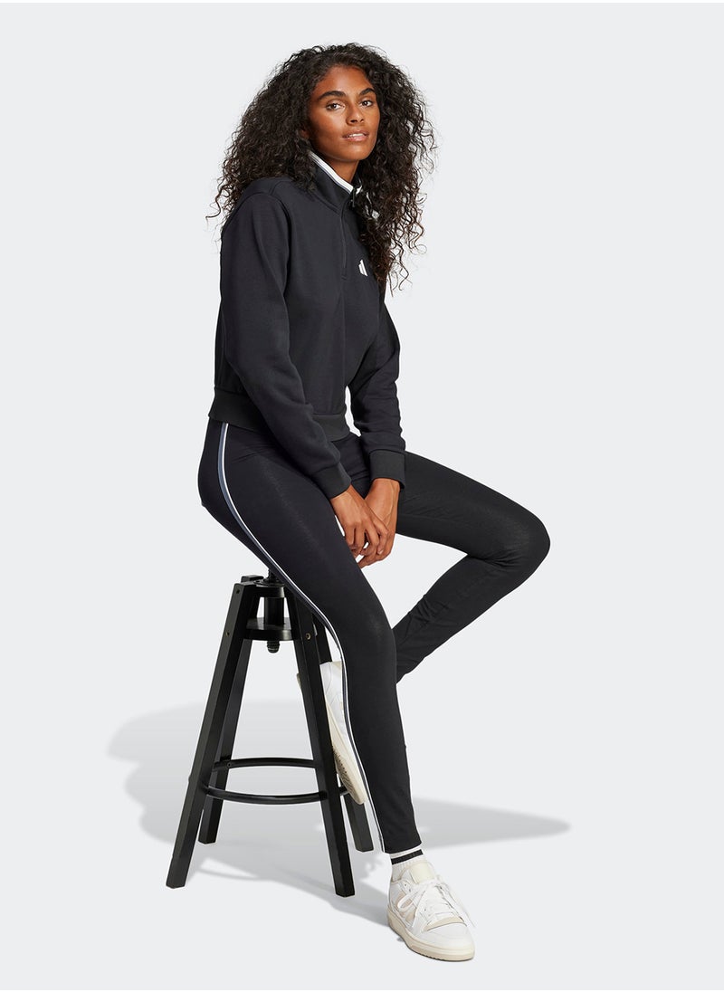 Adidas - Essentials Color Pop French Terry Crop Quarter-Zip Track Jacket - Image 1