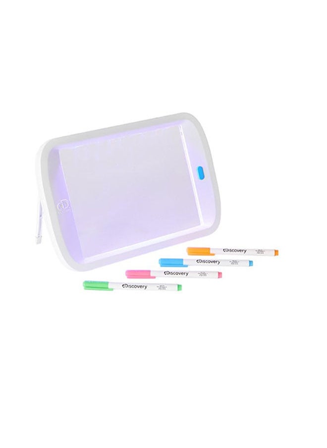 Discovery - Kids Neon Glow Drawing Board with LED Lights, Colorful Neon Gel Markers, and Built-in Kickstand Battery Operated Fun for Creative Kids - Image 1