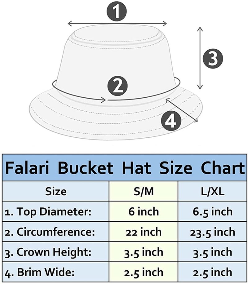 Falari Men Women Unisex Cotton Bucket Hat 100% Cotton Packable for Travel Fishing Hunting Summer Camp (L/XL, Black) - Image 2