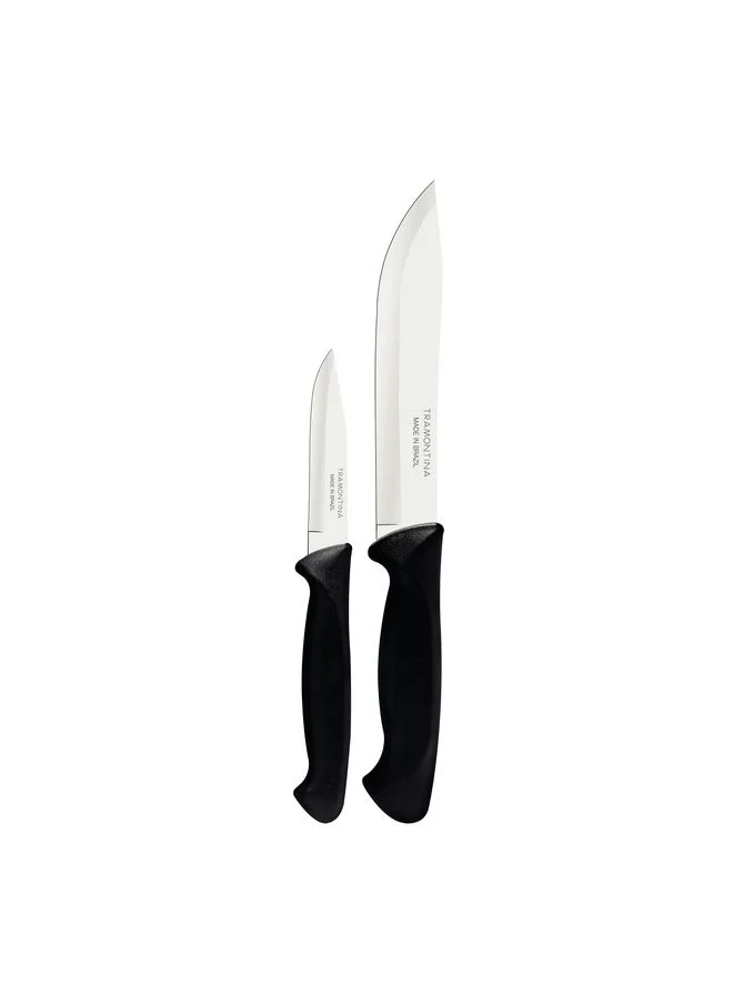 TRAMONTINA Plenus 2 Pieces Knives Set with Stainless Steel Blade and Polypropylene Handle Set