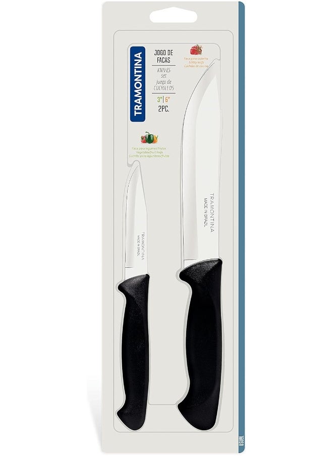 TRAMONTINA Plenus 2 Pieces Knives Set with Stainless Steel Blade and Polypropylene Handle Set  - Image 4