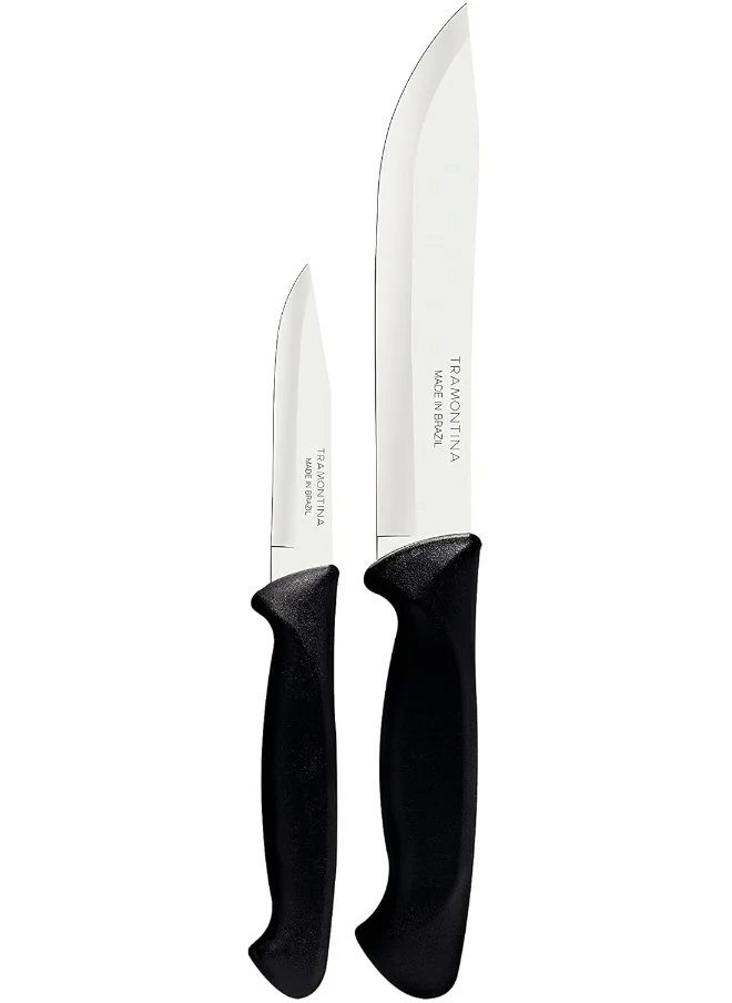 TRAMONTINA Plenus 2 Pieces Knives Set with Stainless Steel Blade and Polypropylene Handle Set