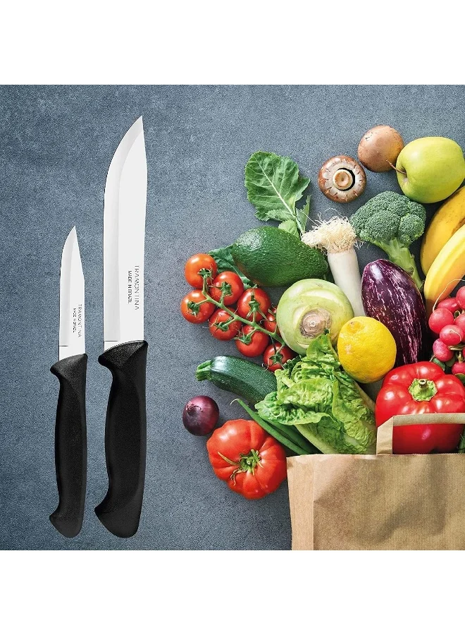 TRAMONTINA Plenus 2 Pieces Knives Set with Stainless Steel Blade and Polypropylene Handle Set