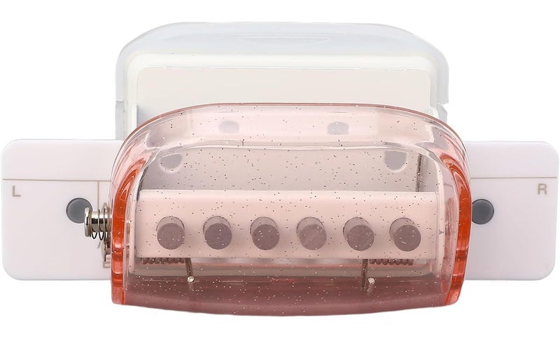 Mini Handheld Hole Puncher 5.5mm Transparent Pink for Paper Craft Office School Binding Documents - Image 1