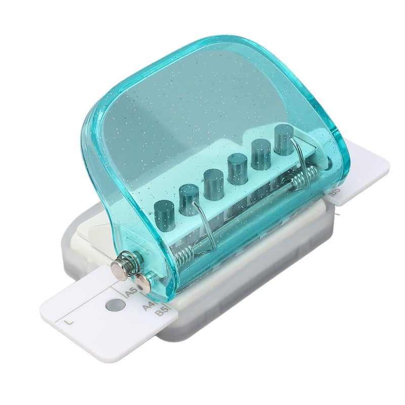 Mini Handheld Hole Puncher 5.5mm Transparent Pink for Paper Craft Office School Binding Documents - Image 4